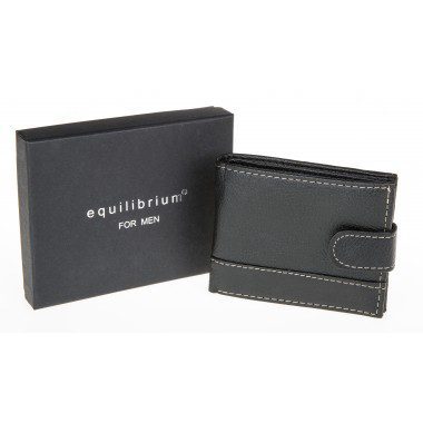 Stitched Men's Black Wallet