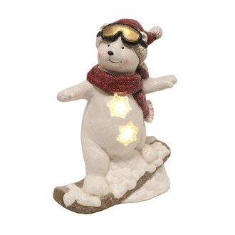 LED 36cm Snowboarding Polar Bear