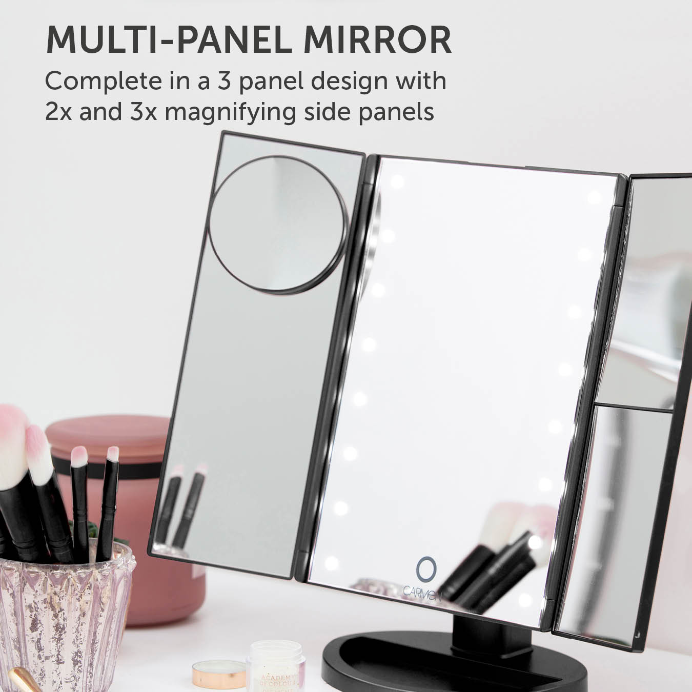 LED 3 Panel Mirror With 5 Sections - Image 7