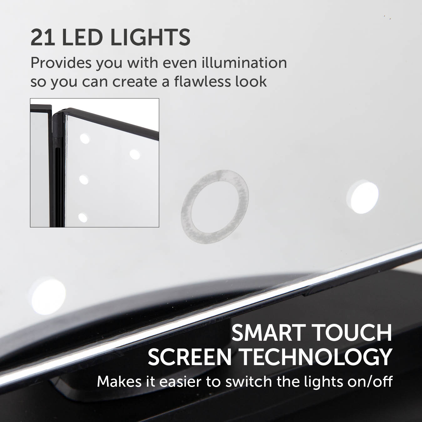 LED 3 Panel Mirror With 5 Sections - Image 5