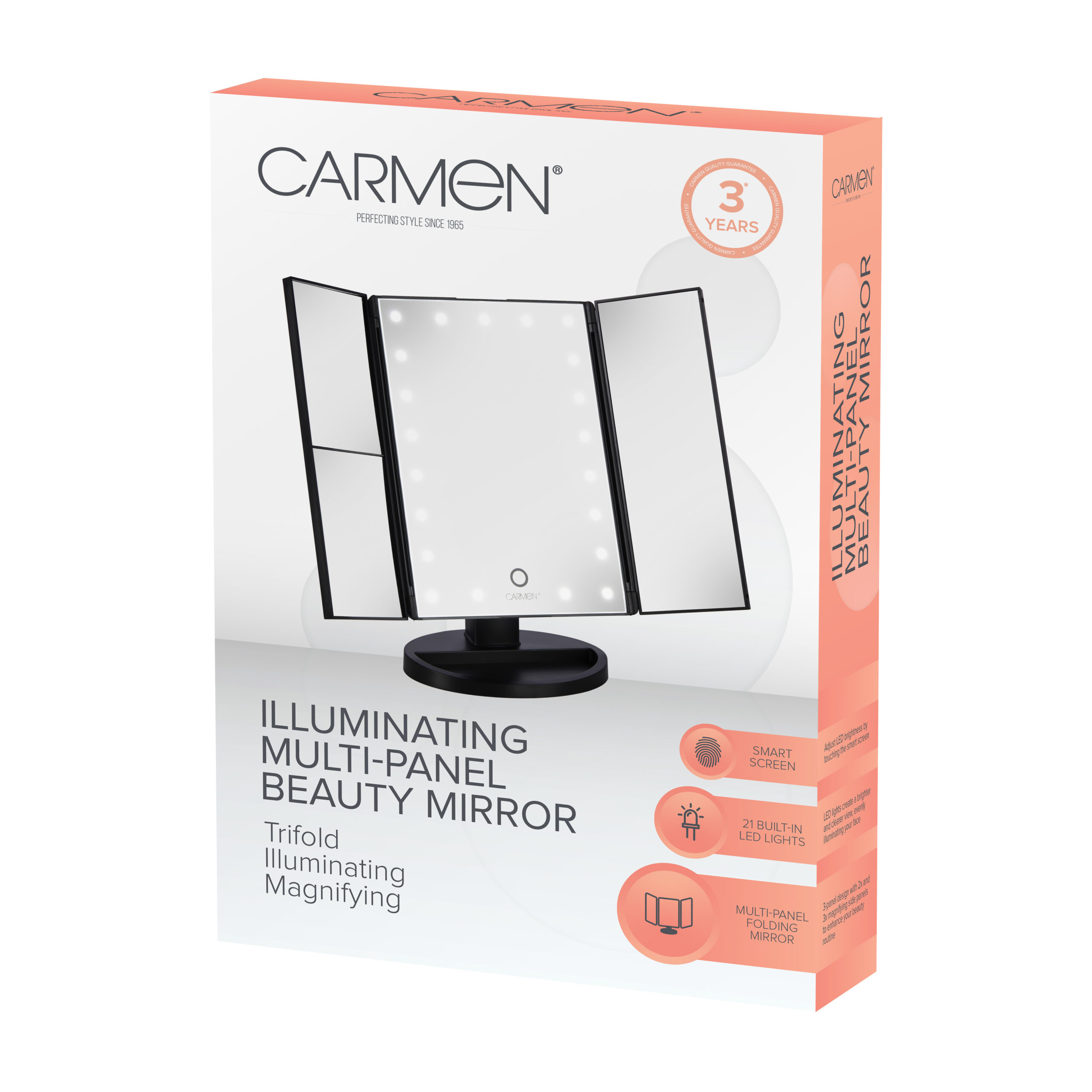 LED 3 Panel Mirror With 5 Sections - Image 2