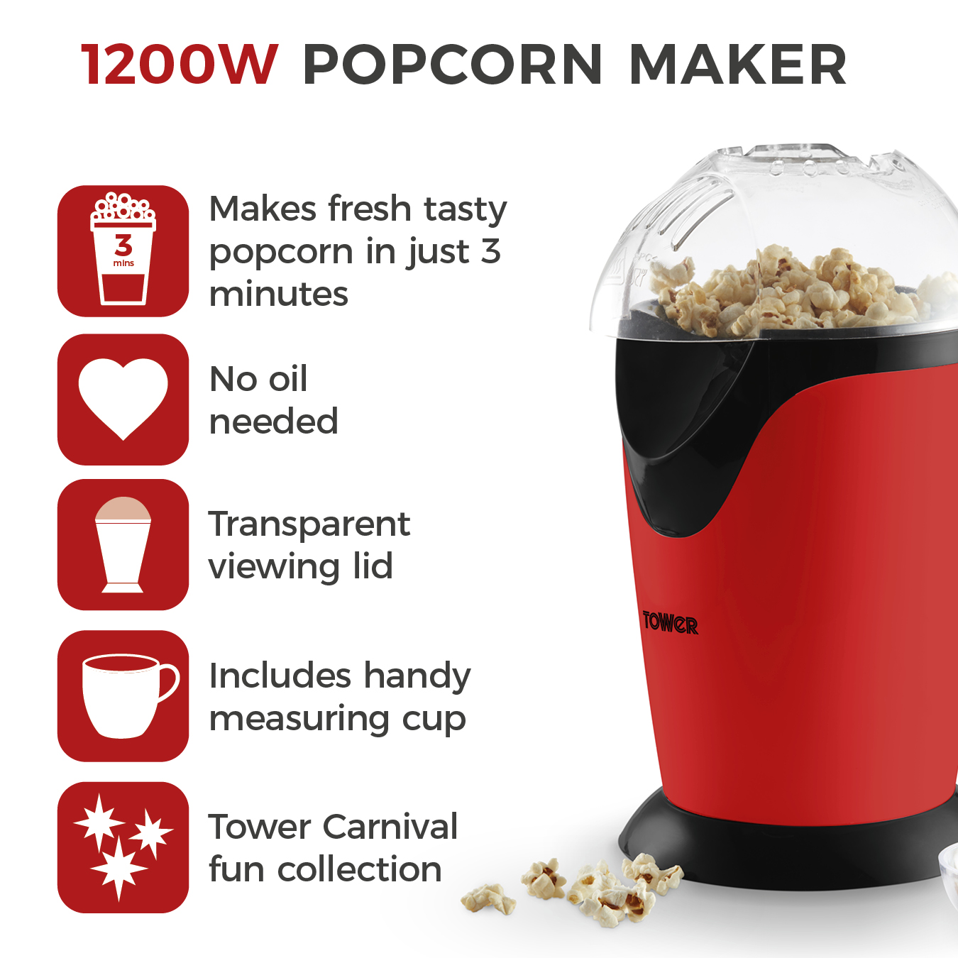 Tower Popcorn Maker 1200w - Image 4