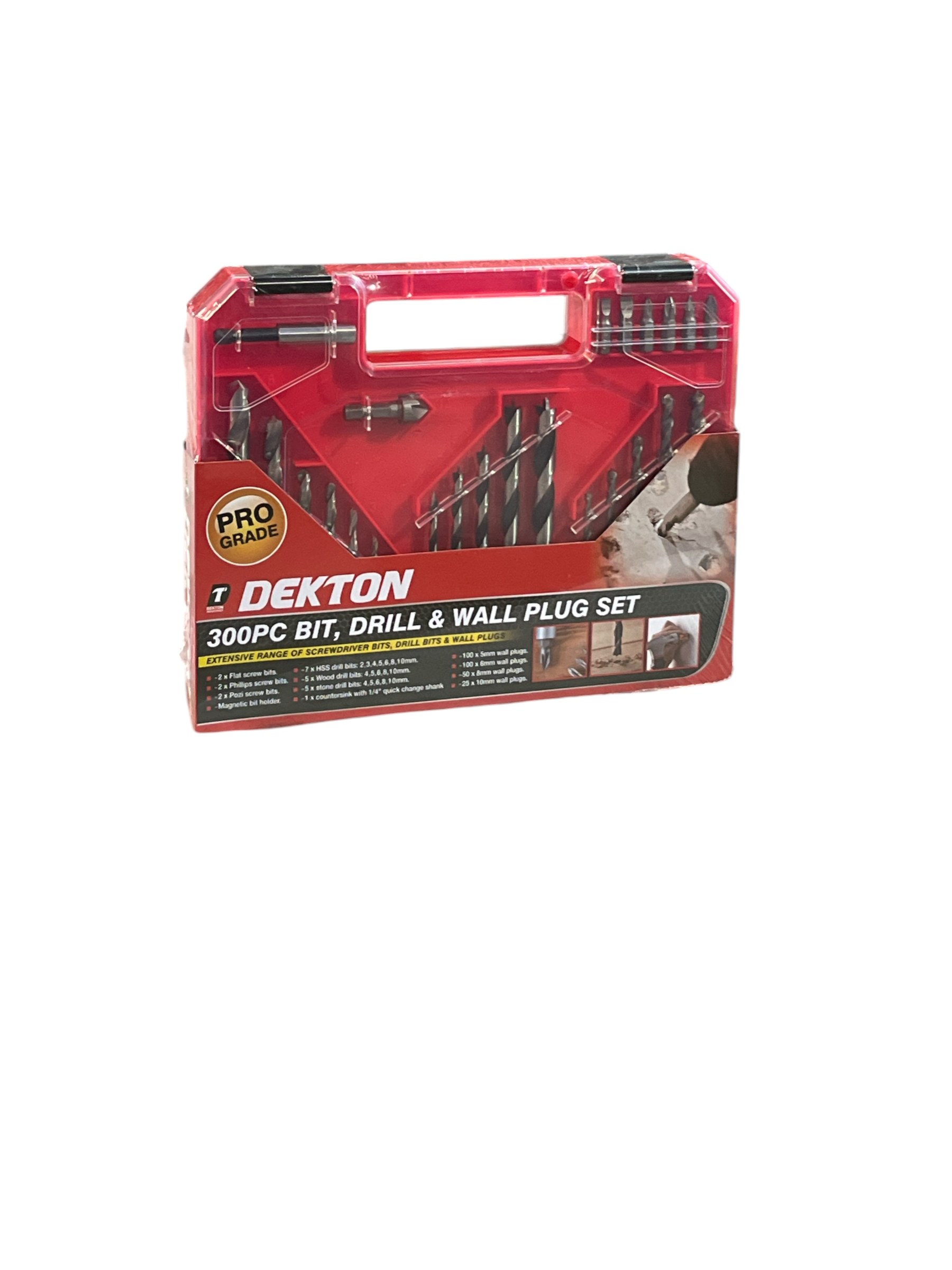 Dekton 300 PC DRILL BIT AND WALL PLUGS SET - Image 2