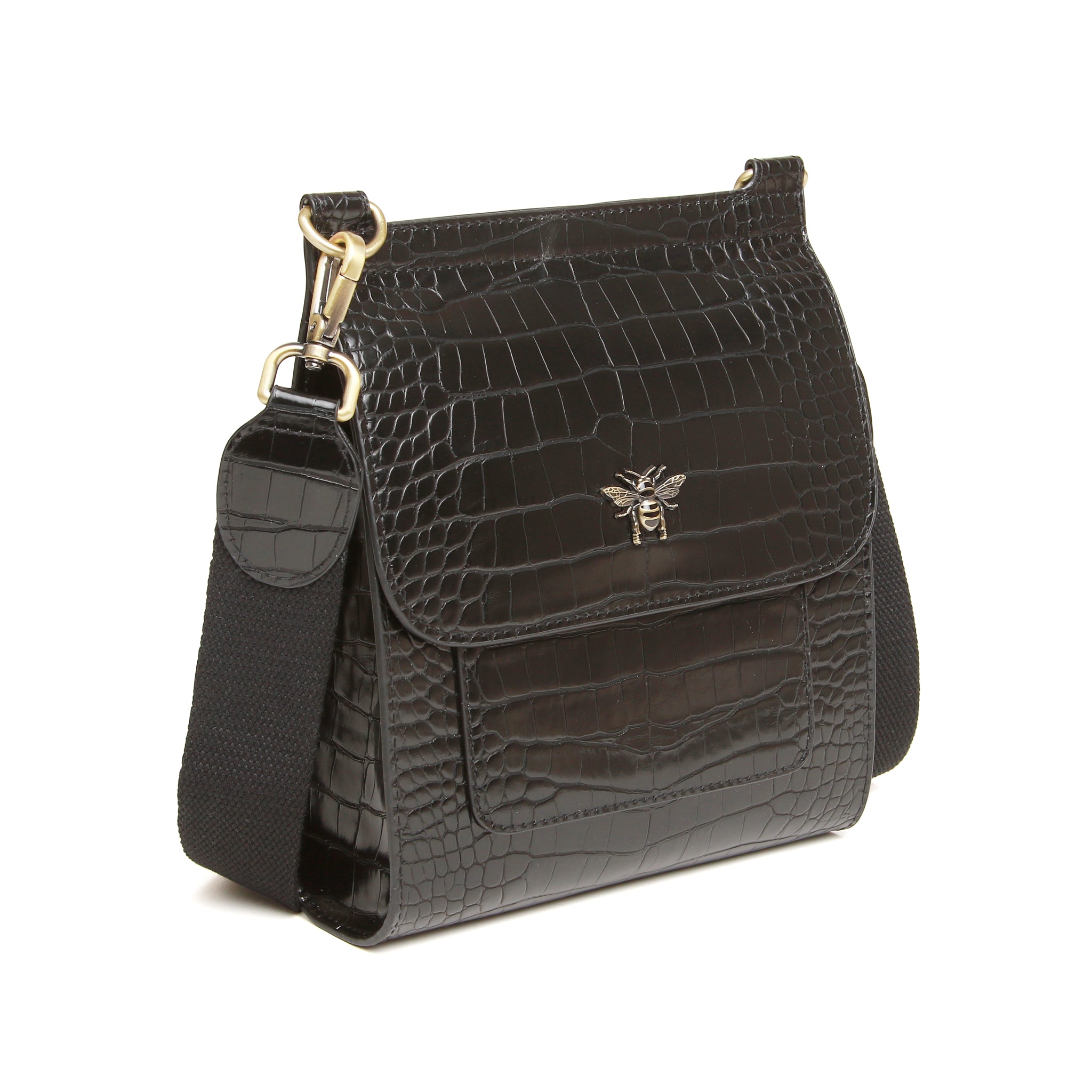 Bloomsbury Cross Body Bag-Black Croc - Image 3
