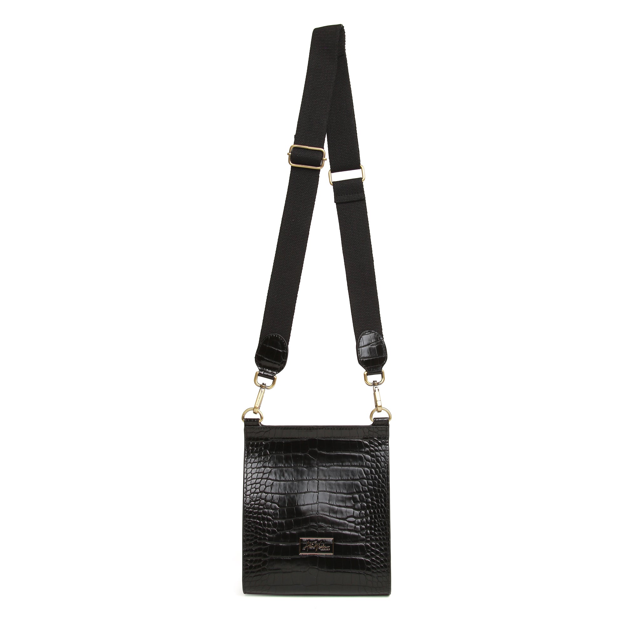 Bloomsbury Cross Body Bag-Black Croc - Image 4