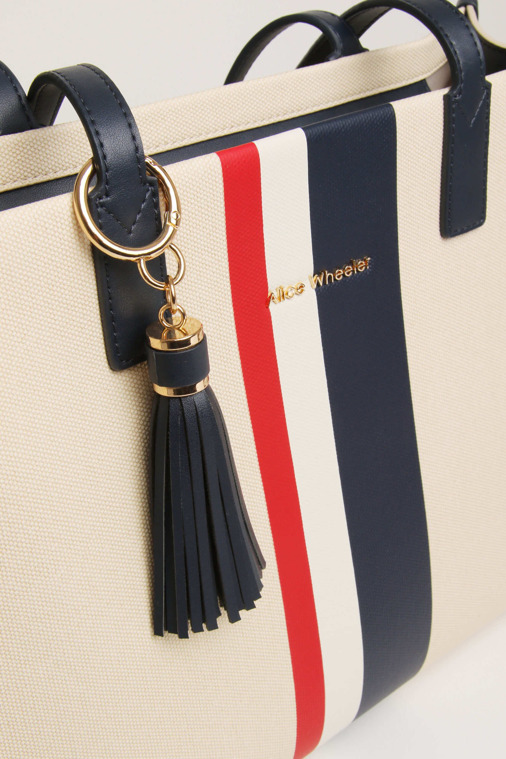Nappa Stripe Collection-Navy Amalfi Tote Bag - Image 7