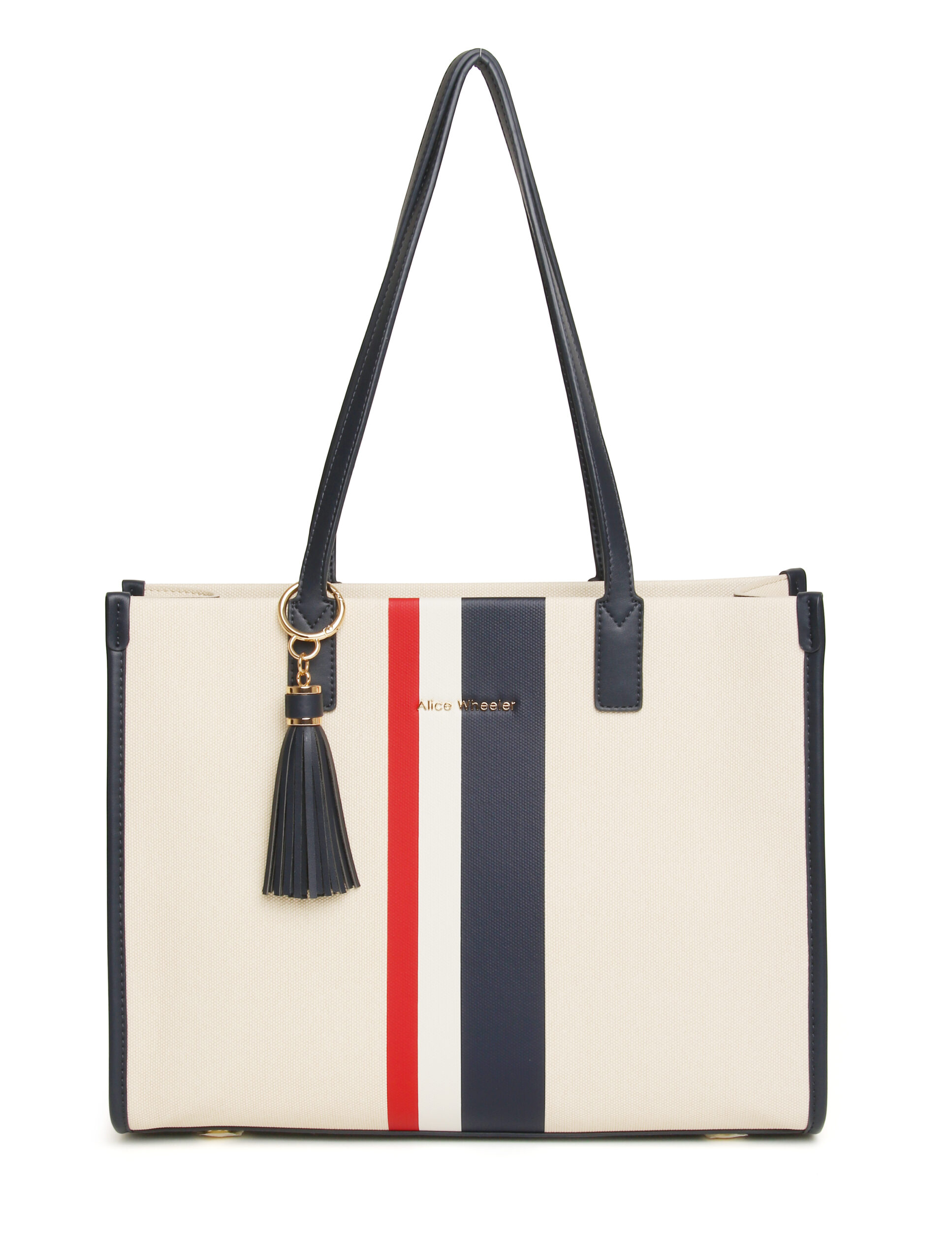Nappa Stripe Collection-Navy Amalfi Tote Bag