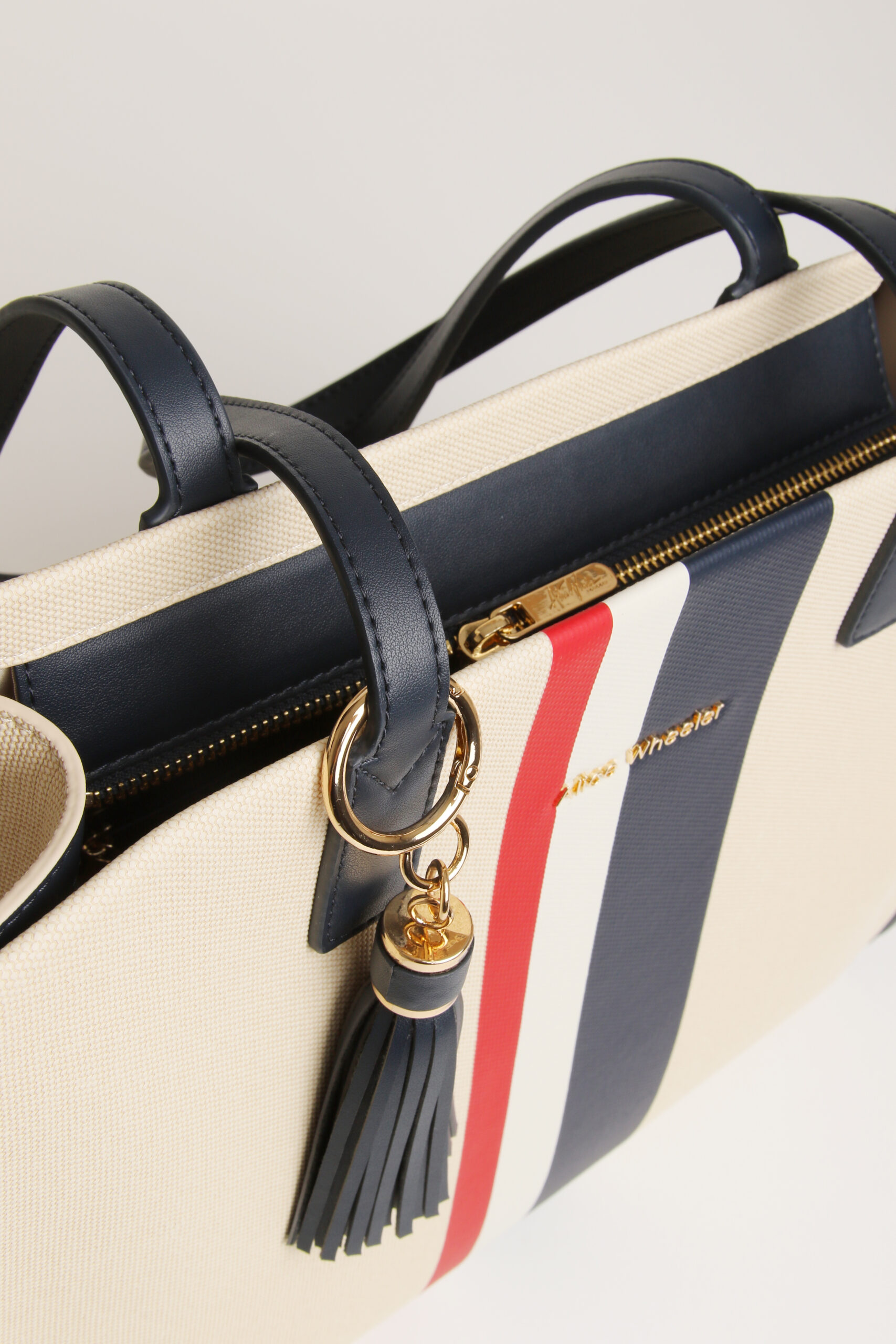 Nappa Stripe Collection-Navy Amalfi Tote Bag - Image 6