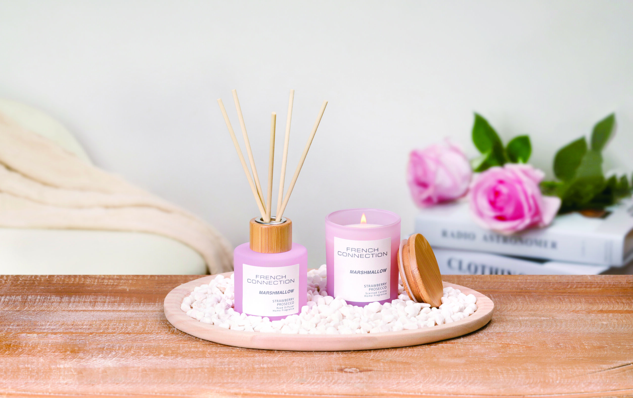 French Connection Candle and Diffuser Gift Set Strawberry Prosecco