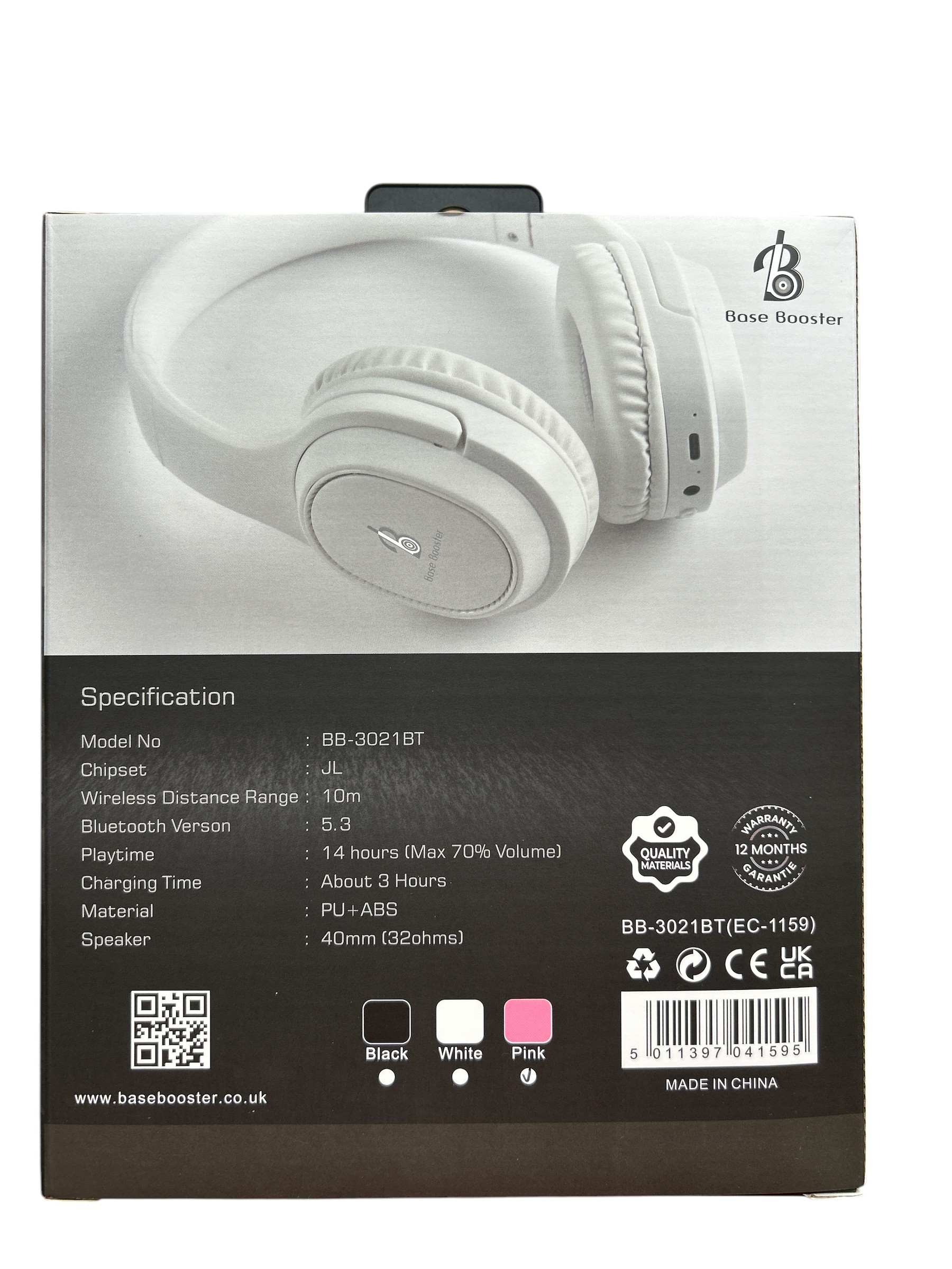 Base Booster Over-Ear Wireless-Pink - Image 3