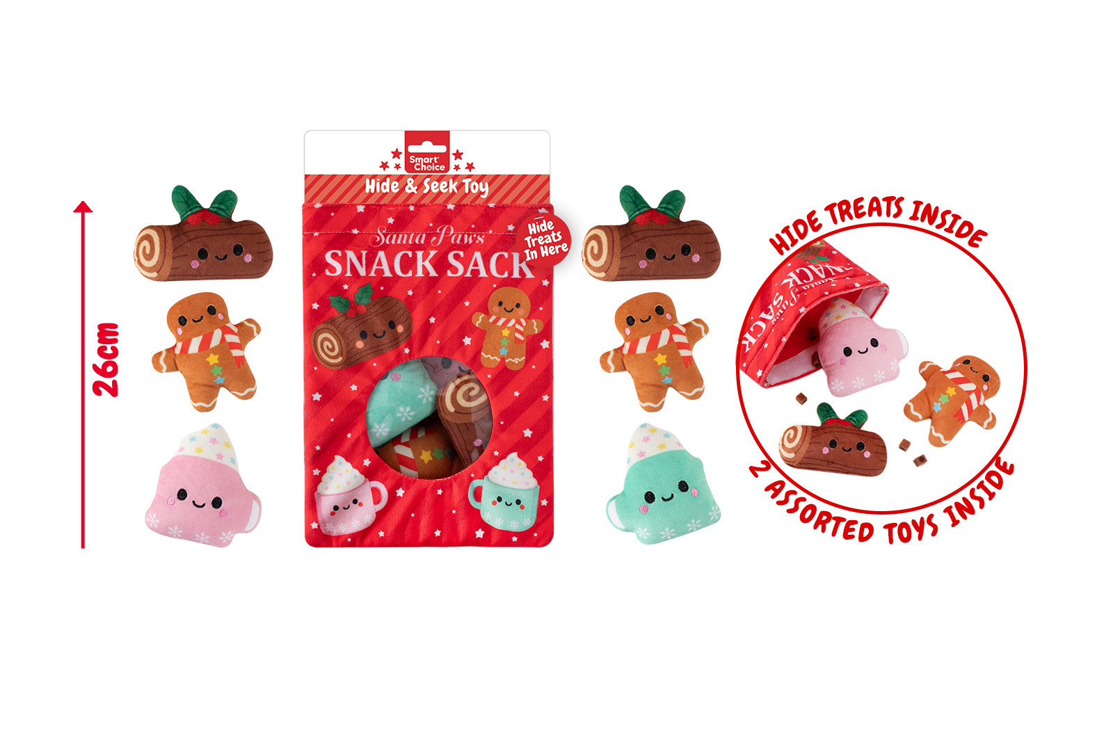 HIDE & SEEK PLUSH SNACK SACK DOG TOY