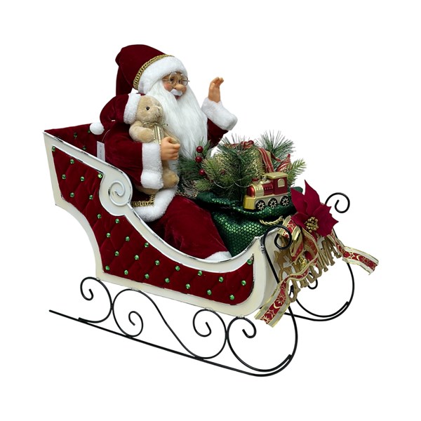Animted Music Santa Sleigh 60cm